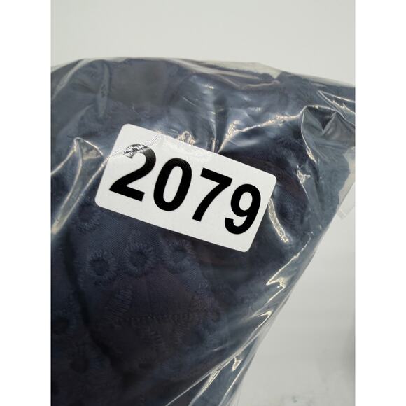 Chico’s Dress Women 16 Navy Eyelet Lace Tiered Feminine Romantic Coastal Grandma - Picture 9 of 9